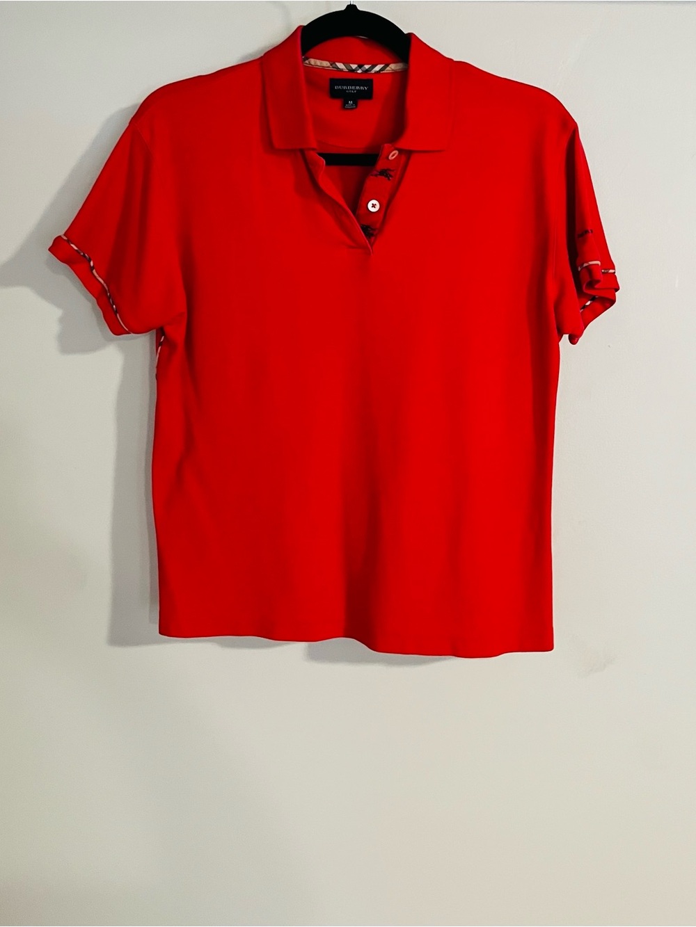Burberry Golf Women’s Classic Red Cotton Polo Shirt Size M